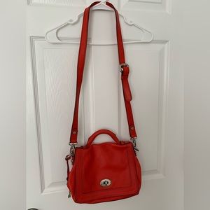 Fossil Red Genuine Leather Crossbody Shoulder Bag
